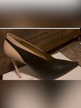 LK Bennett Black and Nude Pointed-Toe Stiletto Pump